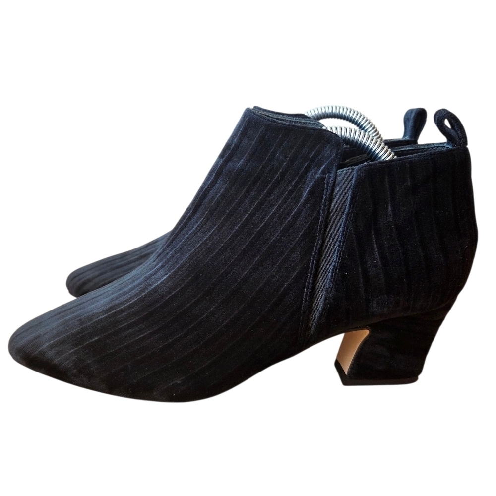 Miista London Billie Women's Velvet Stripe Ankle Boots Black Size EU 39 US 8.5